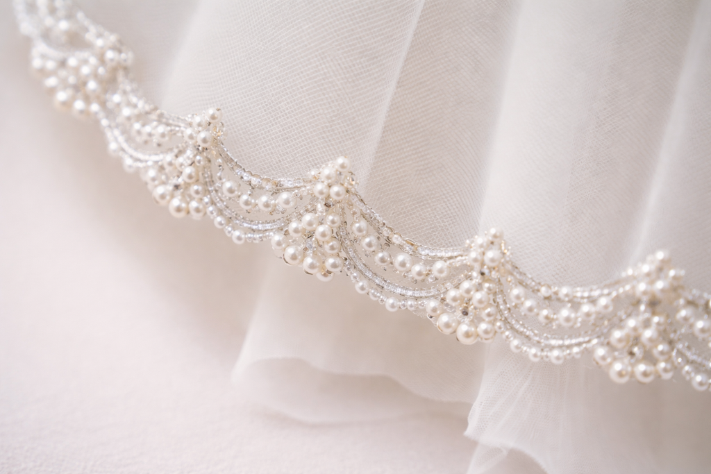 Cathedral Pearl Edge Veil Claudia
